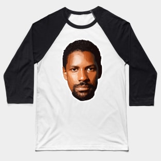 Young Denzel Washington Vector Art Baseball T-Shirt